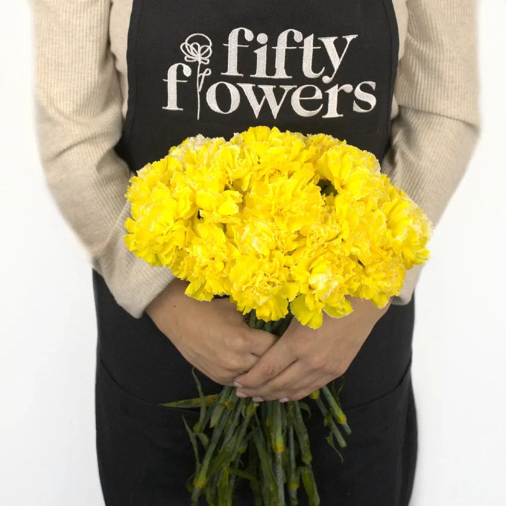 Yellow Enhanced Carnation Flowers